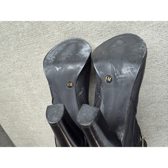 Banana Republic Shawna Black Leather Knee Boots Women's 6 - Picture 9 of 16